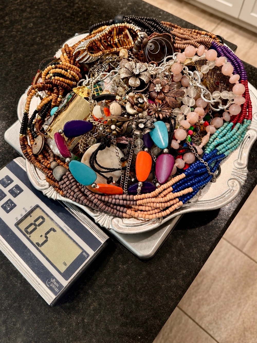 5.8 LB Bulk Jewelry Grab Bag Unsearched Unsorted Statement Pendants Necklaces +